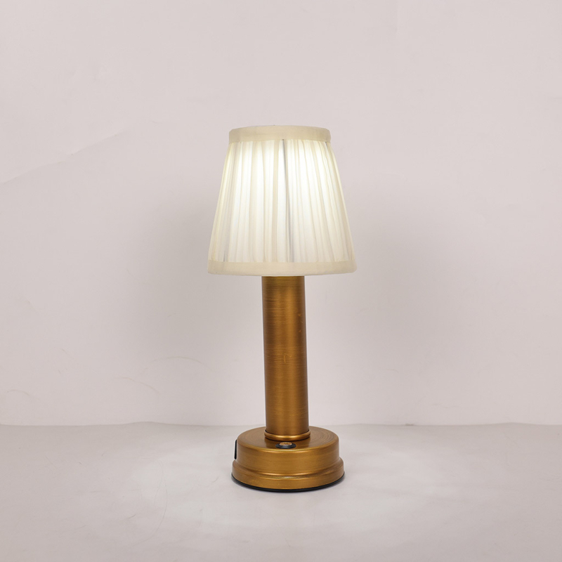 LED uzlādes nordiskā galda lampa ar auduma abažūru – piemērota guļamistabai, bāram un kafejnīcai, nakts gaisma, modelis HT-TD1W8, piederums: dzelzs, spriegums ≤36V, funkcijas: dekors, DIY, atmosfēras gaisma