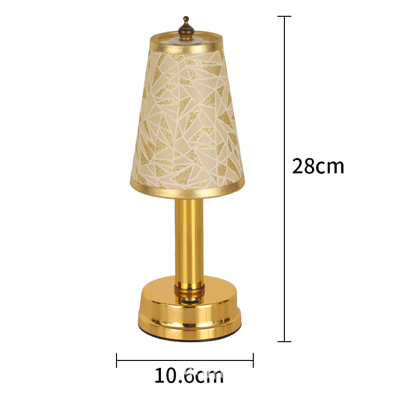 LED uzlādes nordiskā galda lampa ar auduma abažūru – piemērota guļamistabai, bāram un kafejnīcai, nakts gaisma, modelis HT-TD1W8, piederums: dzelzs, spriegums ≤36V, funkcijas: dekors, DIY, atmosfēras gaisma