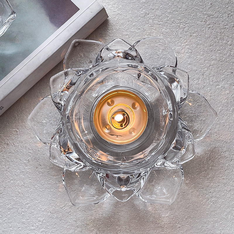 Lotuse kristallist klaasist küünlatalja | Moodne minimalistlik stiil | Ideaalne kingitus: pulmad, lõpetamine, uus kodu | WYMW/Weiyang Famous