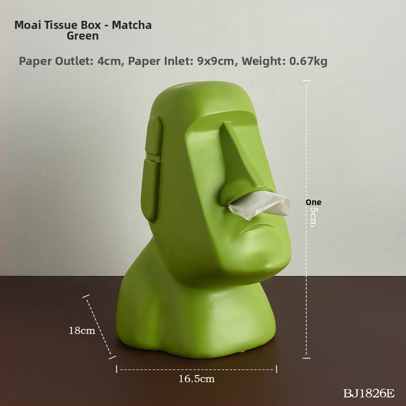 Servetėlių dėžutė iš rezino su akmeninės statulos dizainu, skandinaviškas stilius, namų dekoras, verslo dovana