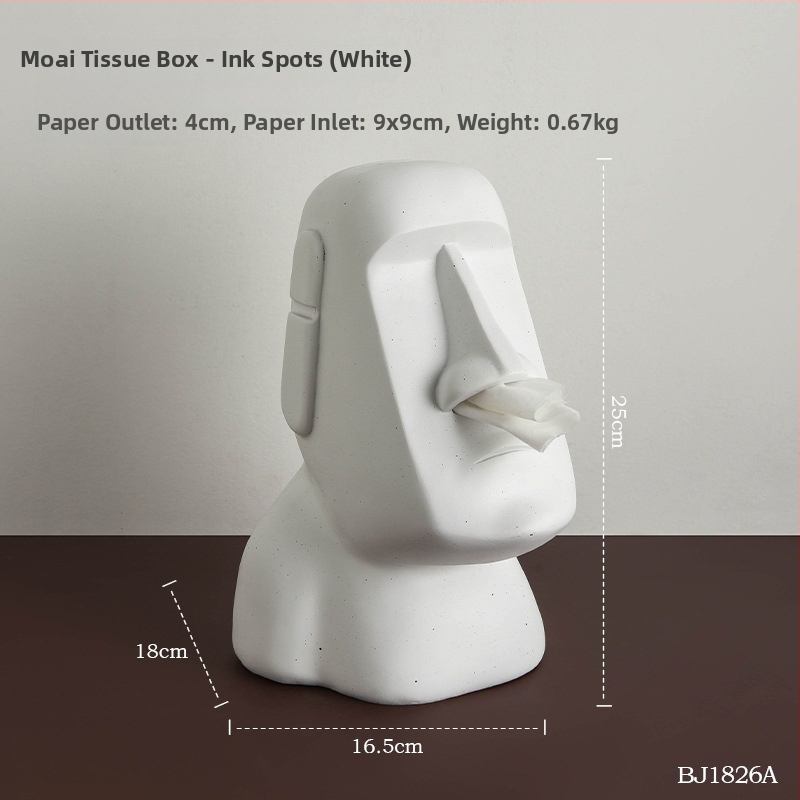 Servetėlių dėžutė iš rezino su akmeninės statulos dizainu, skandinaviškas stilius, namų dekoras, verslo dovana