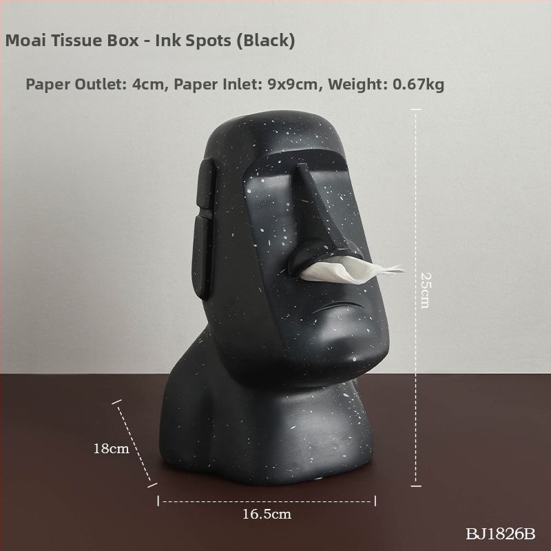 Servetėlių dėžutė iš rezino su akmeninės statulos dizainu, skandinaviškas stilius, namų dekoras, verslo dovana