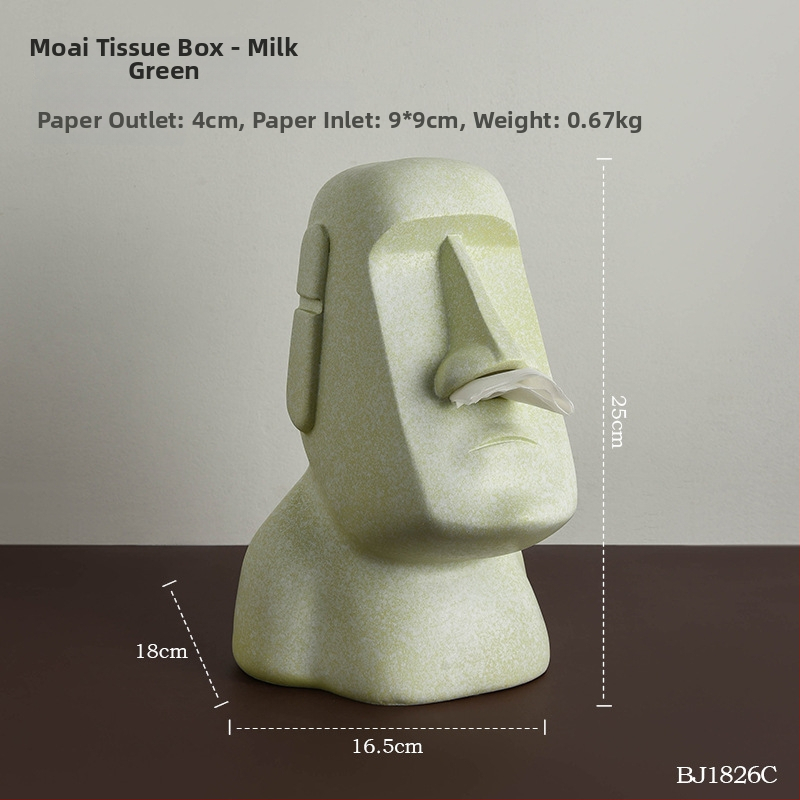 Servetėlių dėžutė iš rezino su akmeninės statulos dizainu, skandinaviškas stilius, namų dekoras, verslo dovana