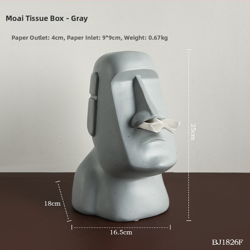 Servetėlių dėžutė iš rezino su akmeninės statulos dizainu, skandinaviškas stilius, namų dekoras, verslo dovana