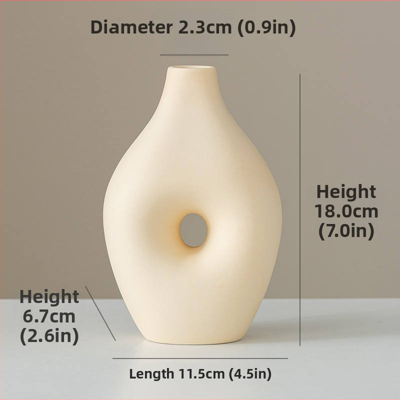 Porcelánová súprava váz — moderný minimalistický keramický set, štyri kusy, Zhiyu baihua (Materiál: Porcelán; Značka: Zhiyu baihua; Kategória: Váza; Štýl: Moderný minimalistický)