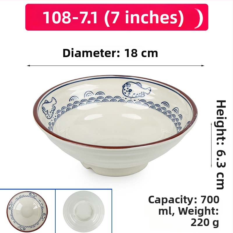 Melaminė sriubų dubenėlis su gėlių raštu, apvalios formos, tinkamas viešbučiams ir restoranams; logotipo spausdinimas ir pritaikymas prieinami