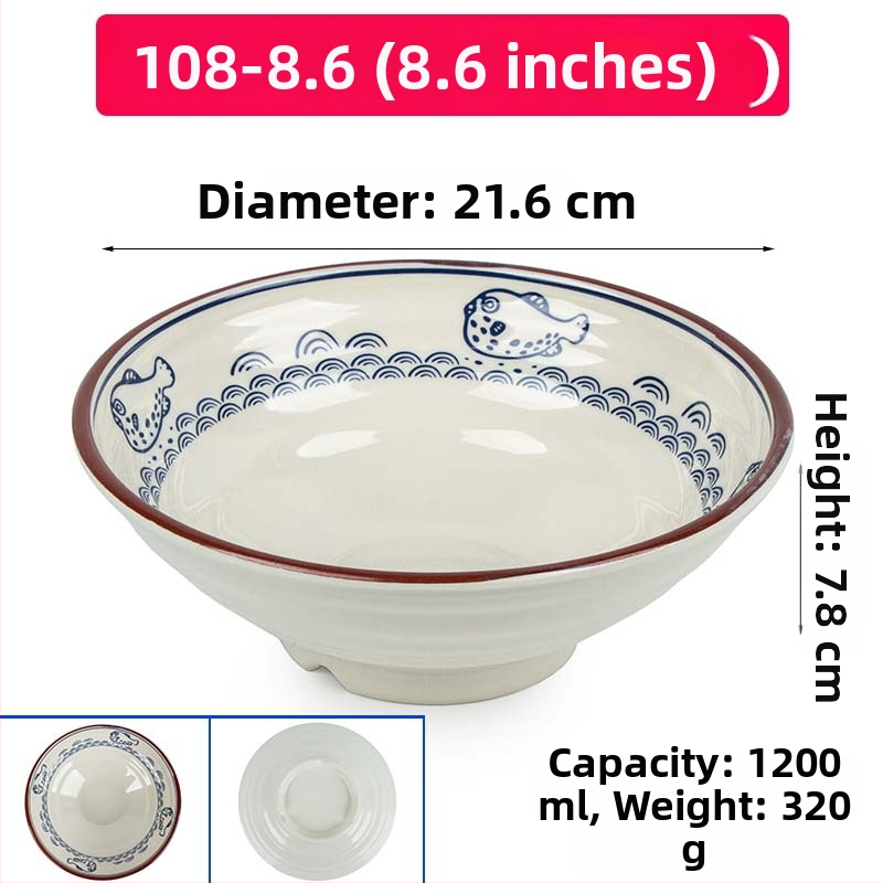 Melaminė sriubų dubenėlis su gėlių raštu, apvalios formos, tinkamas viešbučiams ir restoranams; logotipo spausdinimas ir pritaikymas prieinami