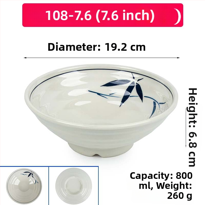 Melaminė sriubų dubenėlis su gėlių raštu, apvalios formos, tinkamas viešbučiams ir restoranams; logotipo spausdinimas ir pritaikymas prieinami