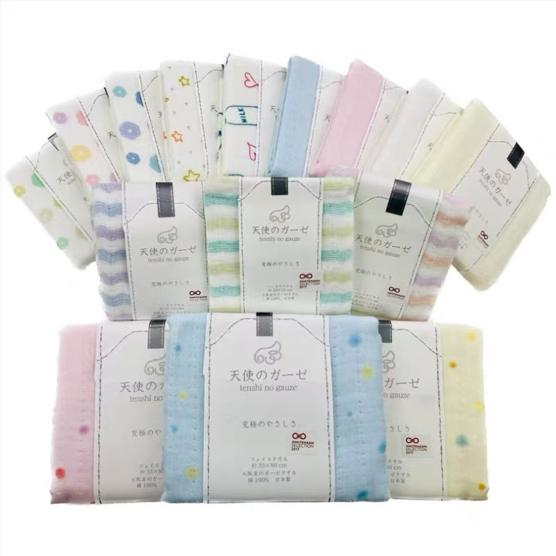 Rätik/Näo rätik – Imabari, puhas puuvillane gaze, 100D lõng, lihtne kudumine, 80–100 g