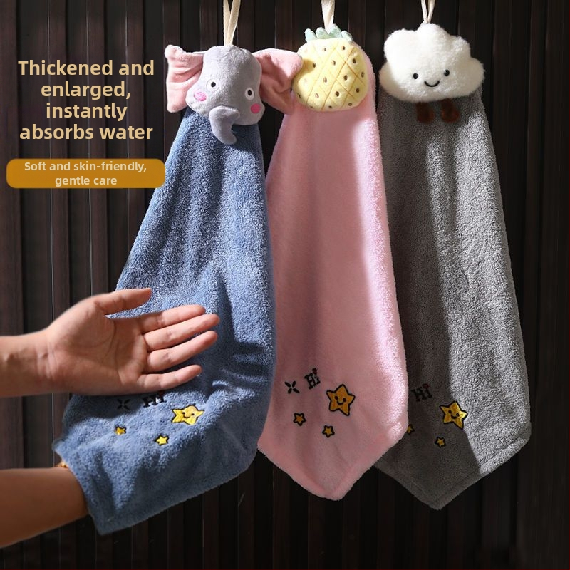 Visiaca uterka na ruky s karikatúrnym dizajnom (Materiál: mikrovlákno; Hmotnosť: 70 g; Kategória: Utierka na ruky)