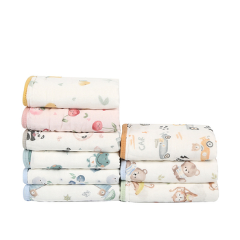 Bērnu un zīdaiņu sejas dvieli no 100% kokvilnas, marles kvadrātveida dvielis, 40s diegi, šūts, zem 50 g