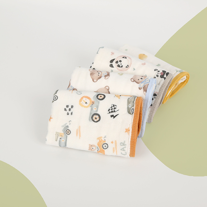 Bērnu un zīdaiņu sejas dvieli no 100% kokvilnas, marles kvadrātveida dvielis, 40s diegi, šūts, zem 50 g