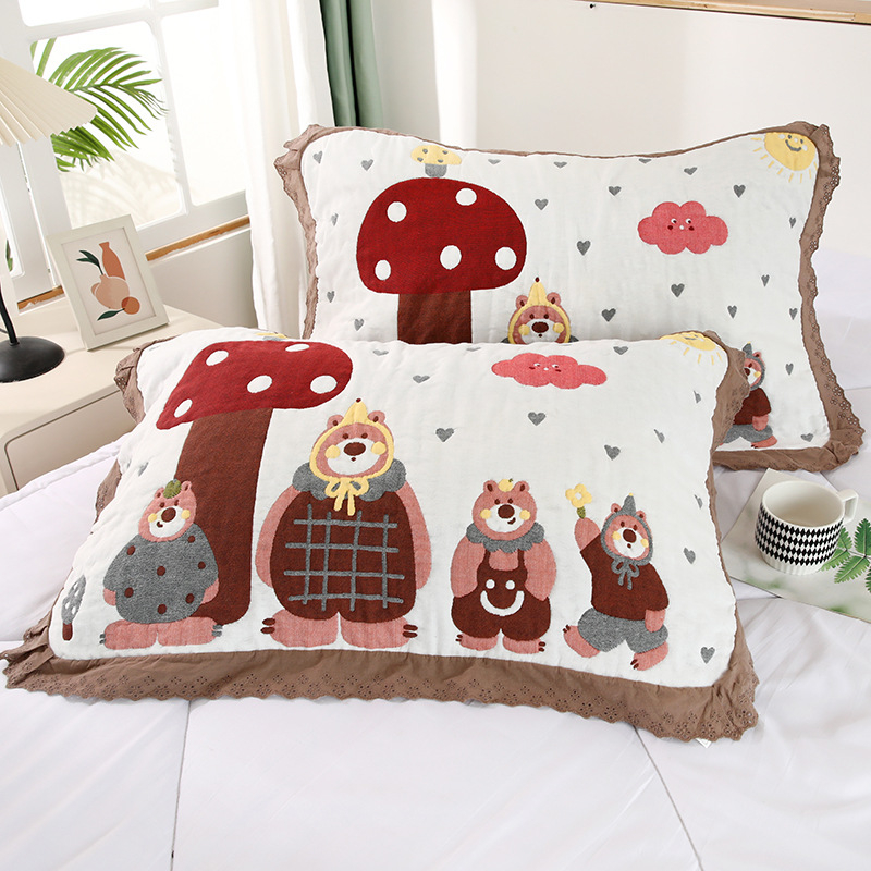 Jastučnica od japanske pamuke z osam slojeva gazе, korejski stil čipke, upijanje znoja i prozračnost; mogućnost tiskanja logotipa, personalizacija