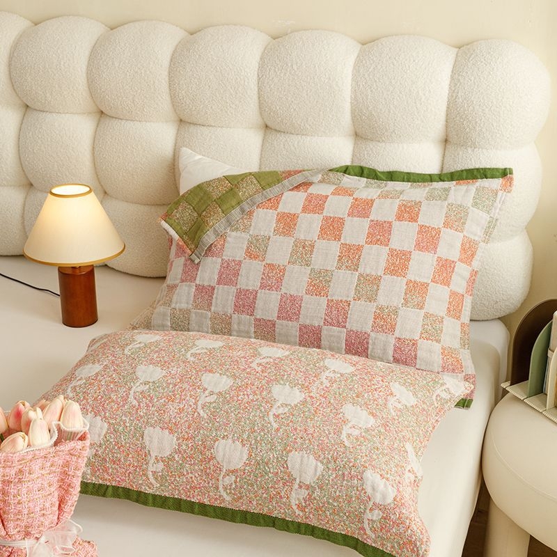 Navlake za jastuke od 100% pamuka, četiri sloja opranog gaznog materijala, jacquard uzorak s cartoon motivom, set od dva komada, nježne na kožu