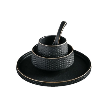 Porcelaninių lėkštų rinkinys, japonų stiliaus retro, keturių vnt., apvalios formos, tinka mikrobangoms, nordiško stiliaus, viešbučiams ir restoranams