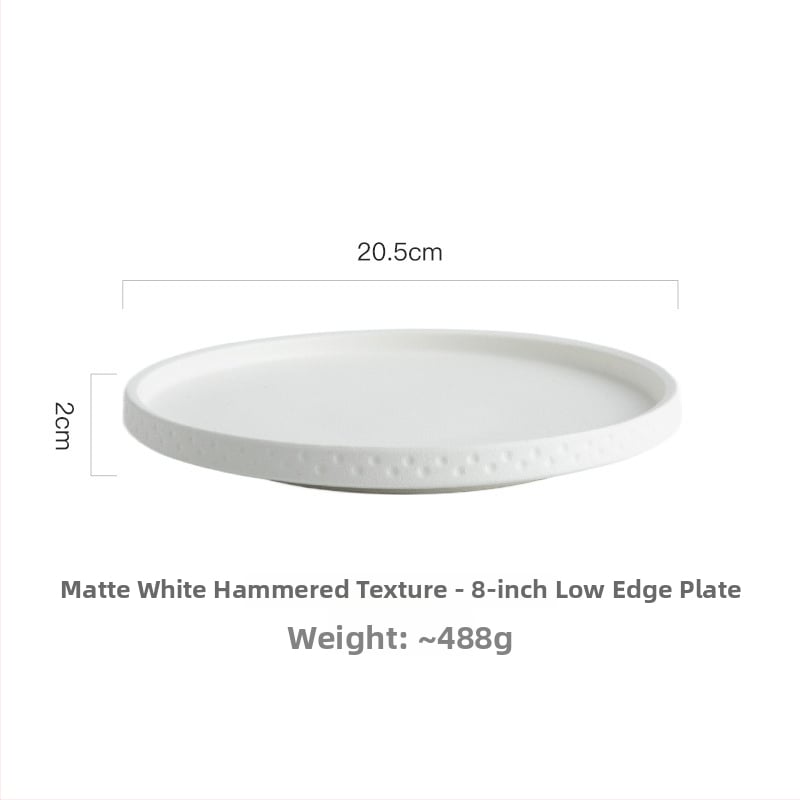 Porcelaninių lėkštų rinkinys, japonų stiliaus retro, keturių vnt., apvalios formos, tinka mikrobangoms, nordiško stiliaus, viešbučiams ir restoranams