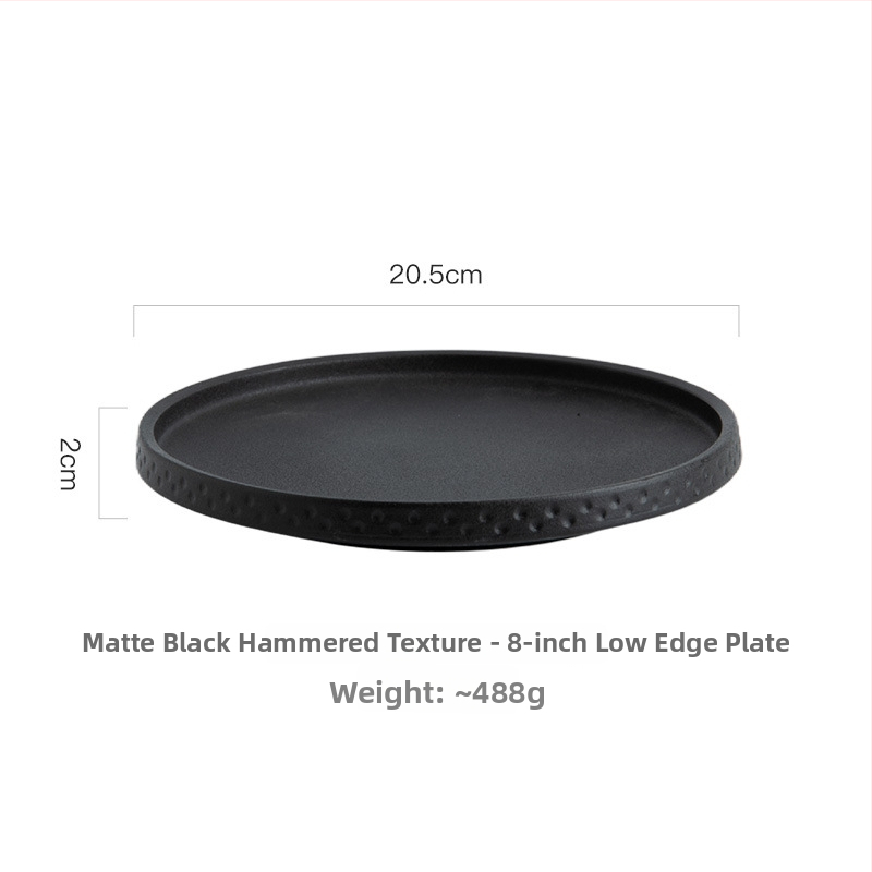 Porcelaninių lėkštų rinkinys, japonų stiliaus retro, keturių vnt., apvalios formos, tinka mikrobangoms, nordiško stiliaus, viešbučiams ir restoranams