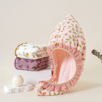 Tonghua Pokrivalo za sušenje kose s čipkastim rubom i vezom, fleece, otisnut uzorak, 80–99 g, prilagodljivo