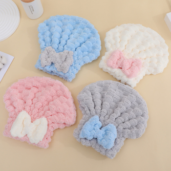 Korall plüssből készült hajszárító sapka, 150D, varrás, vágott velúr, sima szövés, súly 50–79 g