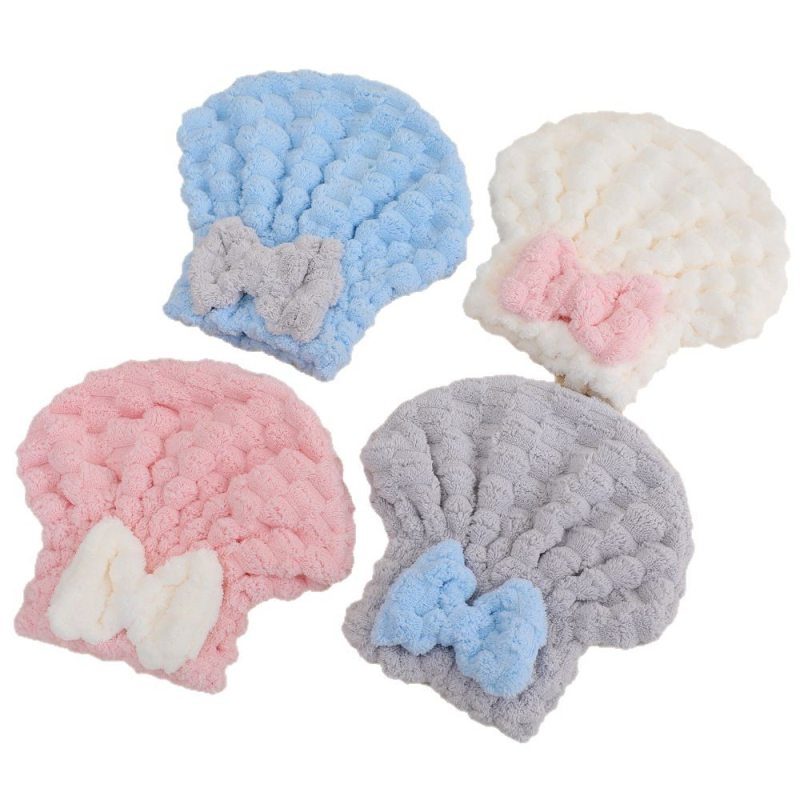 Korall plüssből készült hajszárító sapka, 150D, varrás, vágott velúr, sima szövés, súly 50–79 g