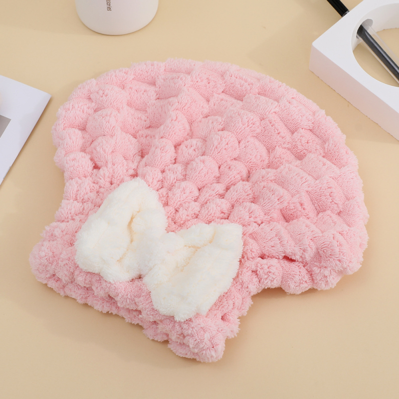 Korall plüssből készült hajszárító sapka, 150D, varrás, vágott velúr, sima szövés, súly 50–79 g