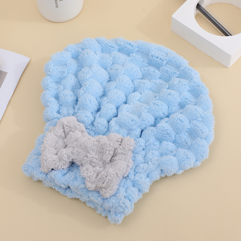 Korall plüssből készült hajszárító sapka, 150D, varrás, vágott velúr, sima szövés, súly 50–79 g