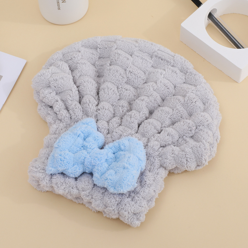 Korall plüssből készült hajszárító sapka, 150D, varrás, vágott velúr, sima szövés, súly 50–79 g