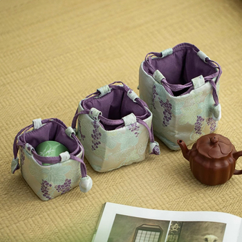 Φορητή τσάντα αποθήκευσης σετ τσαγιού από ύφασμα, θήκη για φλυτζάνι τσαγιού, τσαγιέρα και μπολ με καπάκι, εξωτερική χρήση