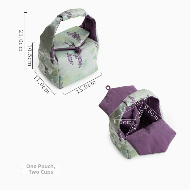 Φορητή τσάντα αποθήκευσης σετ τσαγιού από ύφασμα, θήκη για φλυτζάνι τσαγιού, τσαγιέρα και μπολ με καπάκι, εξωτερική χρήση