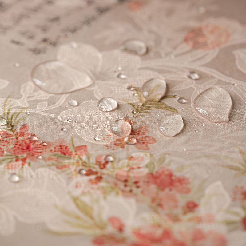 Διπλής όψεως ματ για τσάι, στρογγυλό, ύφασμα, κινέζικου ύφους, αντιολισθητικό