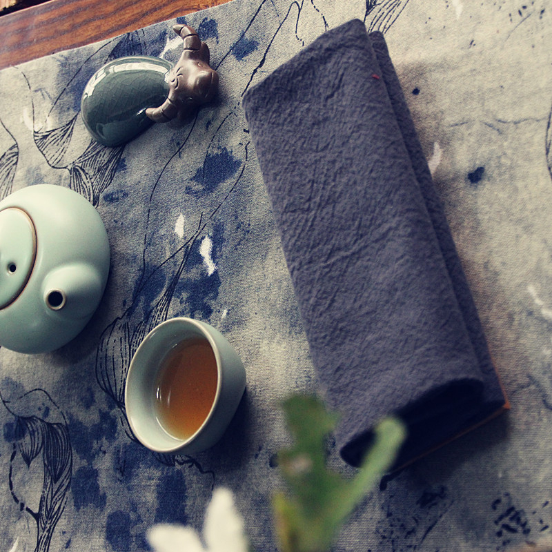 Ask the Mirror Ράμια Χειροποίητη Ιαπωνικού Στυλ Πετσέτα Τσαγιού, Προσαρμοστική για Τελετές Τσαγιού