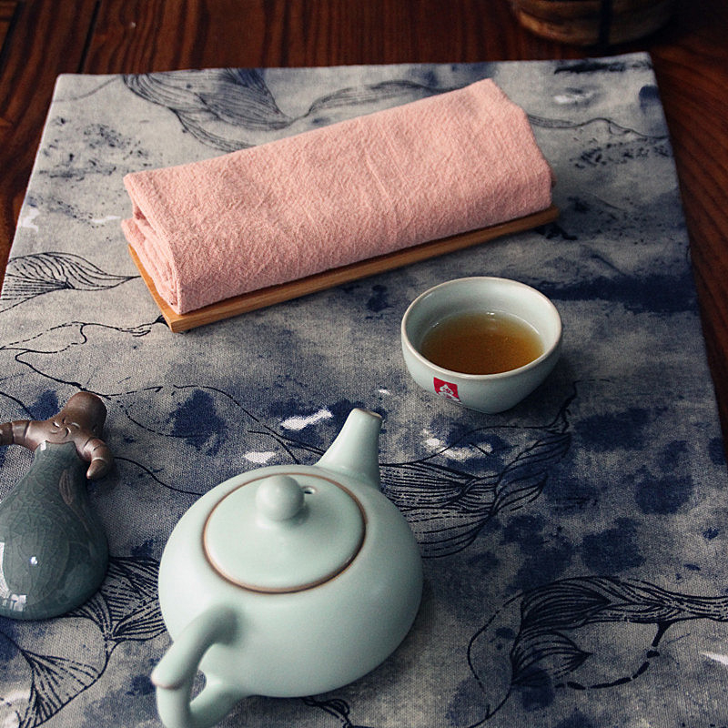 Ask the Mirror Ράμια Χειροποίητη Ιαπωνικού Στυλ Πετσέτα Τσαγιού, Προσαρμοστική για Τελετές Τσαγιού