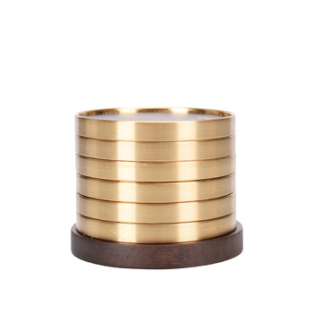 Ξύλινο σουβέρ για ποτήρι με υβριδικό χαλκό-ξύλο, μασιφ ξύλο, Rosewood και Ebony