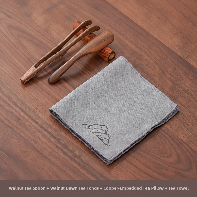 Riešutmedžio arbatos šaukštelis su lapų kasimo įrankiu ir matavimo funkcija, aukštos kokybės kinietiško stiliaus arbatos priedas