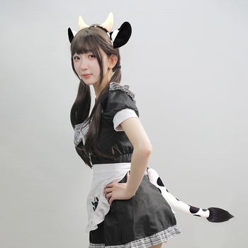 Halloween állatos fejpánt készlet: tehenfülek, mancok és farok – kézzel készített flanelből (2025 ősz)