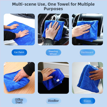 Poliester alapú többfunkciós autótörölköző, 110 g, nedvszívó és folteltávolító, nedves és száraz használatra, logónyomás elérhető