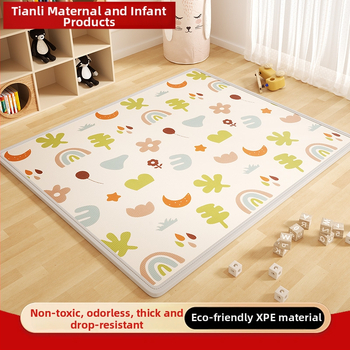 Мат за пълзене на бебета - правоъгълен XPE пяна подова мат за игра в дневната с карикатурен принт