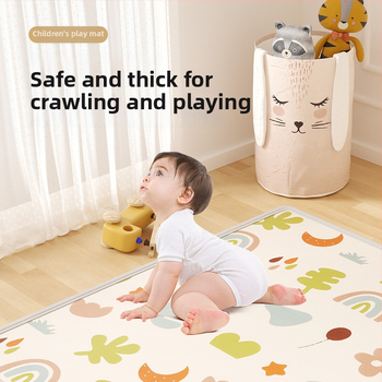 Мат за пълзене на бебета - правоъгълен XPE пяна подова мат за игра в дневната с карикатурен принт