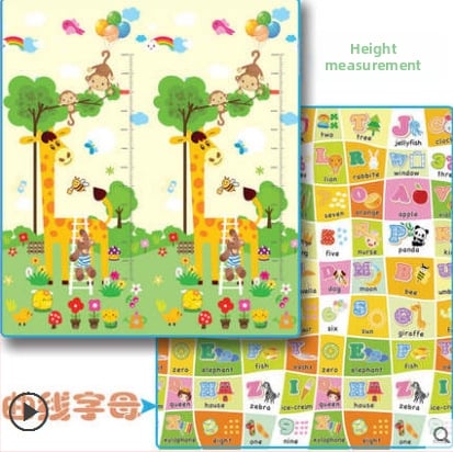 Мат за пълзене на бебета - правоъгълен XPE пяна подова мат за игра в дневната с карикатурен принт