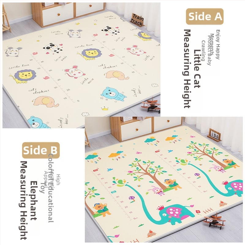 Мат за пълзене на бебета - правоъгълен XPE пяна подова мат за игра в дневната с карикатурен принт