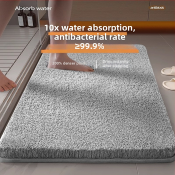 Килим за баня – квадратна форма, флокинг материал, машинно пране, прост и модерен дизайн
