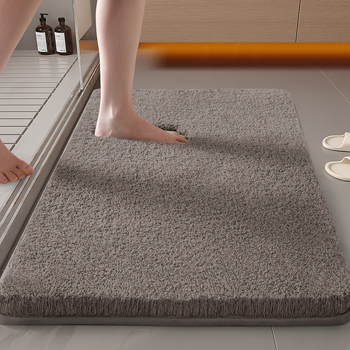 Килим за баня – квадратна форма, флокинг материал, машинно пране, прост и модерен дизайн