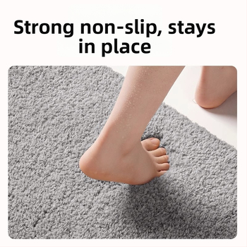 Килим за баня – квадратна форма, флокинг материал, машинно пране, прост и модерен дизайн