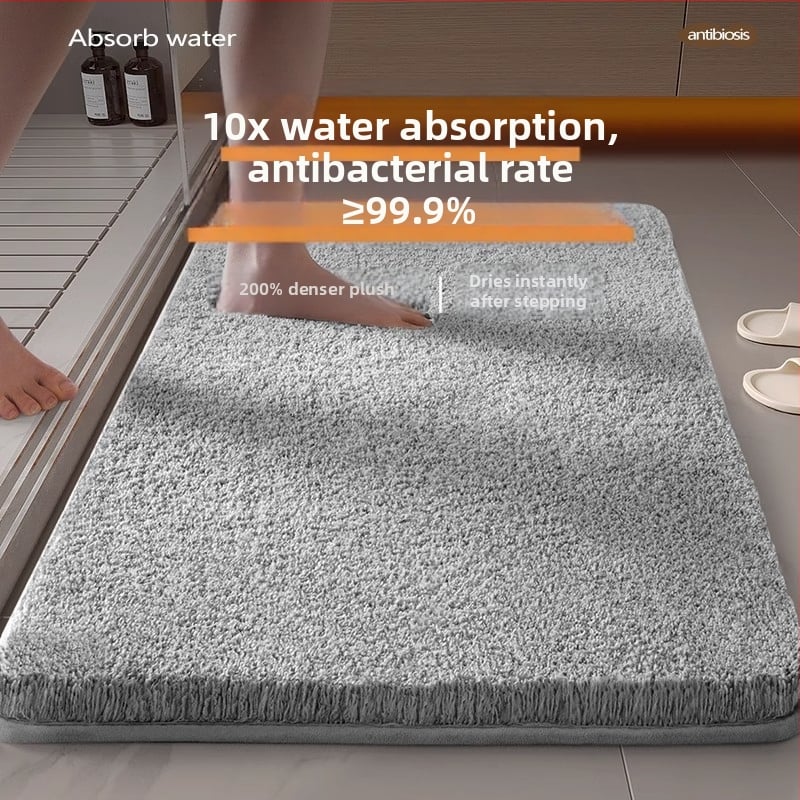 Килим за баня – квадратна форма, флокинг материал, машинно пране, прост и модерен дизайн