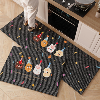 Yizhou кухненска подложка от диатомова глина, правоъгълна, карикатурен принт, водо- и маслоабсорбираща, антихлъзгаща