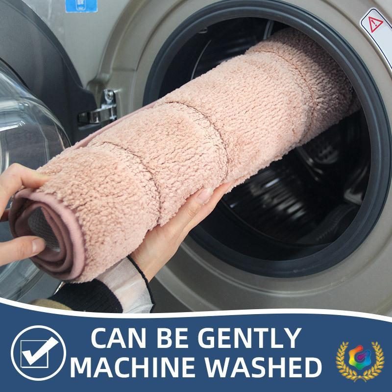 Флокирана подложка за баня - комплект, квадратна форма, машинно пране, модерен стил