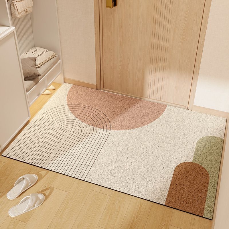 Nordic стил входна настилка за пода, PVC материал, коприна в кръгов дизайн, правоъгълна форма, геометричен модел, персонализирана