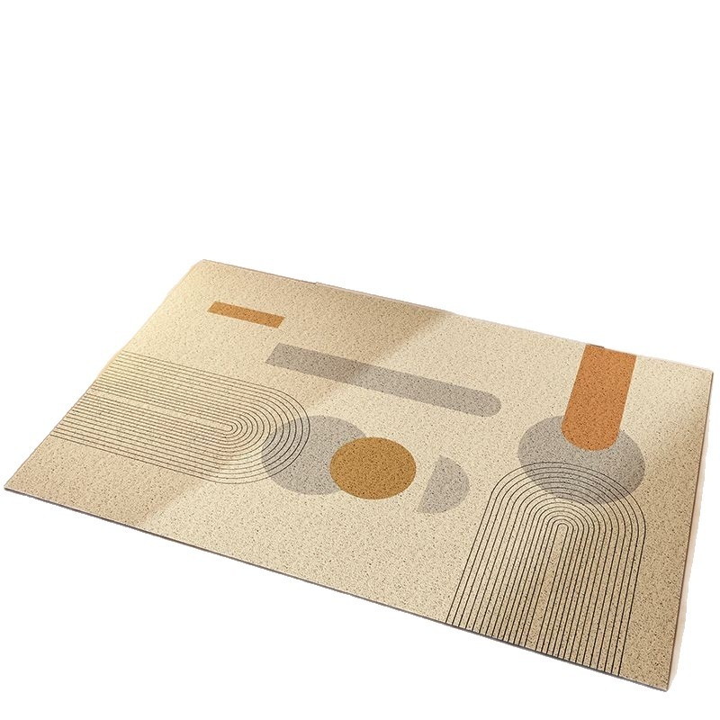 Nordic стил входна настилка за пода, PVC материал, коприна в кръгов дизайн, правоъгълна форма, геометричен модел, персонализирана