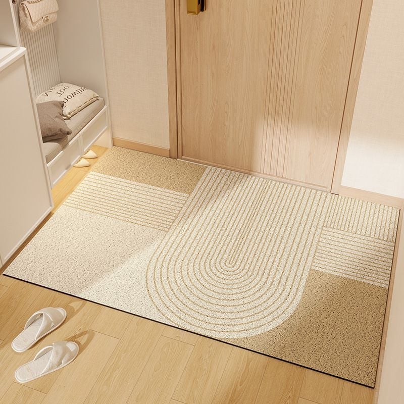 Nordic стил входна настилка за пода, PVC материал, коприна в кръгов дизайн, правоъгълна форма, геометричен модел, персонализирана