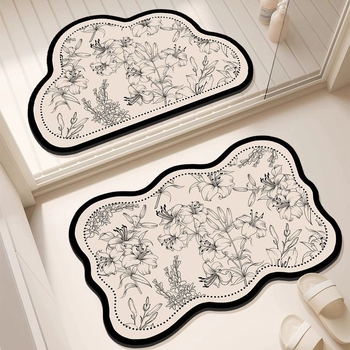 Баня подложка за пода от диатомова глина – квадратна, неслизаща, релефна и машинно тъкана, ръчно изпираема, персонализирани дизайни чрез печат и UV трансфер